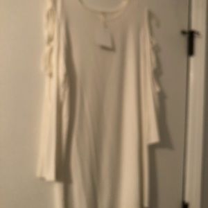 Cream blouse with cut out sleeves